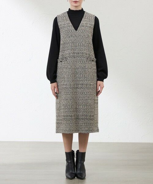 AMACA / アマカ ロング・マキシ丈ワンピース | 【Anniversary　Piece】【尾州素材】ツイードジャンパードレス | 詳細3