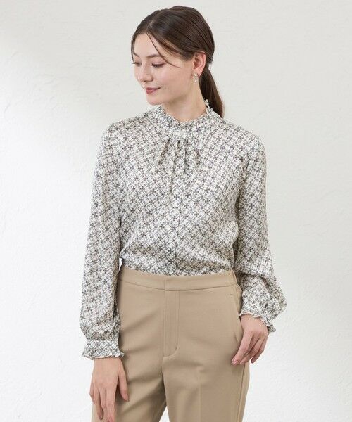 AMACA/アマカ 【Anniversary Piece】Ribbon Medallionツイルブラウス オフホワイト1 38 AMACA/アマカ 【Anniversary Piece】Ribbon Medallionツイルブラウス オフホワイト1 38