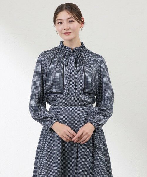 AMACA / アマカ シャツ・ブラウス | ダイヤドットパネルブラウス(ネイビー3)