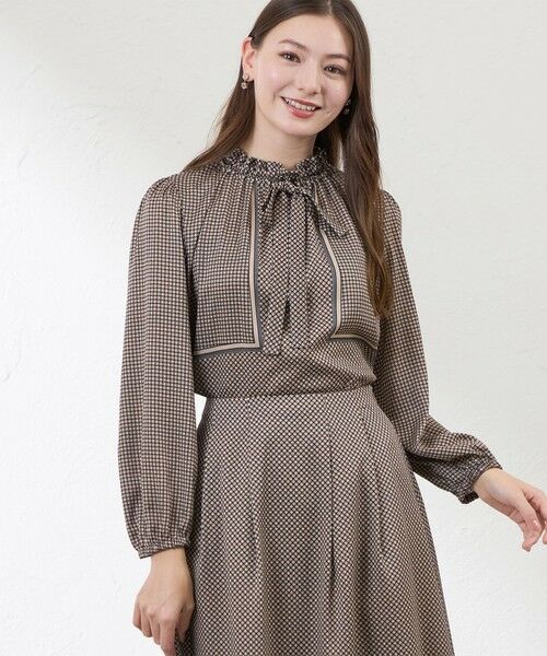 AMACA / アマカ シャツ・ブラウス | ダイヤドットパネルブラウス(ベージュ1)