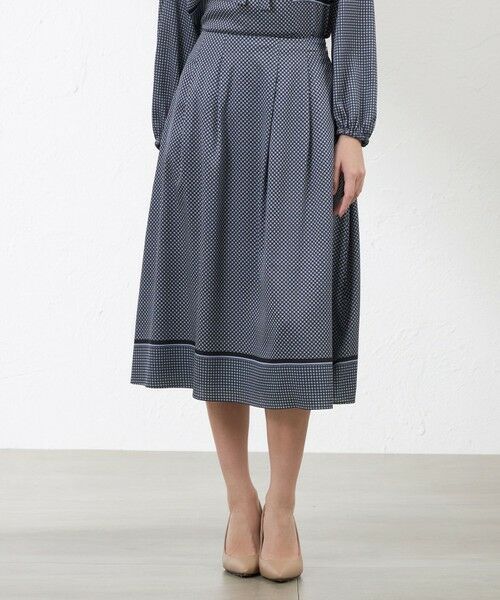 AMACA / アマカ ロング・マキシ丈スカート | ダイヤドットパネルスカート(ネイビー3)