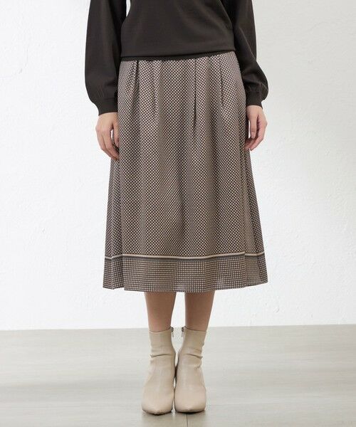 AMACA / アマカ ロング・マキシ丈スカート | ダイヤドットパネルスカート(ベージュ1)