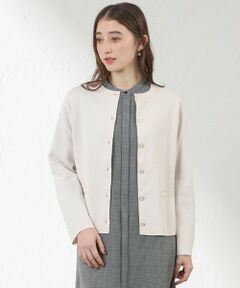 AMACA / アマカ ノーカラージャケット | 光電子ニットジャケット