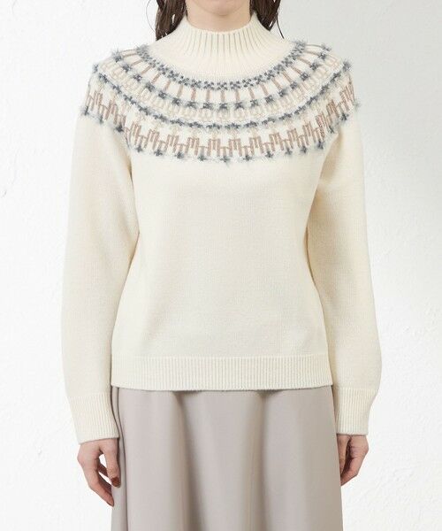 AMACA / アマカ ニット・セーター | ジャカード求心ニット | 詳細3