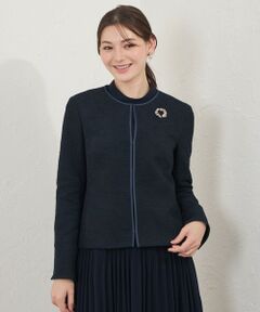 AMACA / アマカ ノーカラージャケット | インレイツイードジャケット