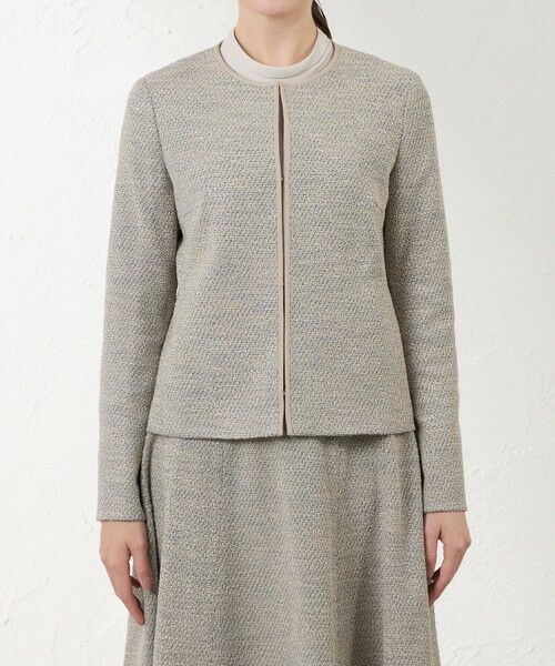 AMACA / アマカ ノーカラージャケット | インレイツイードジャケット | 詳細4