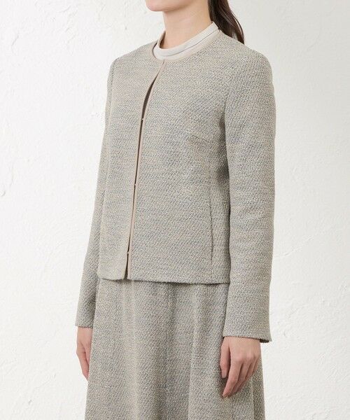 AMACA / アマカ ノーカラージャケット | インレイツイードジャケット | 詳細5