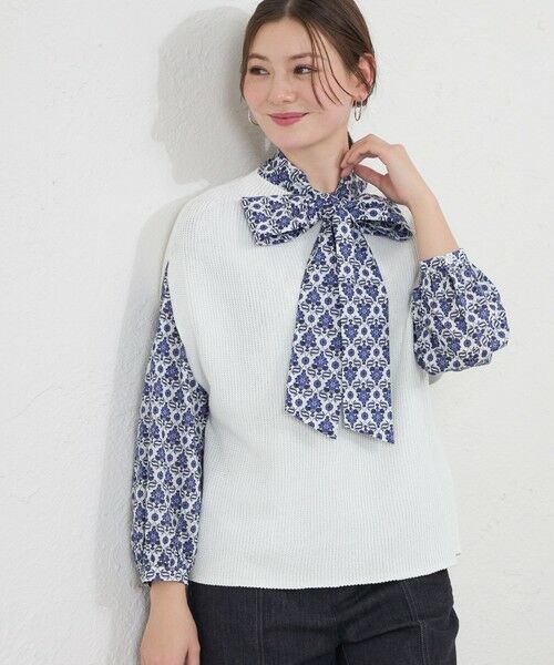 AMACA / アマカ ニット・セーター | カノコ柄ニットベスト（オフホワイト1）