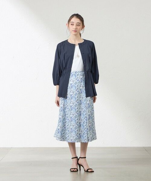 AMACA / アマカ ノーカラージャケット | ナチュラルドライオーガンジー ノーカラー羽織シャツ | 詳細3