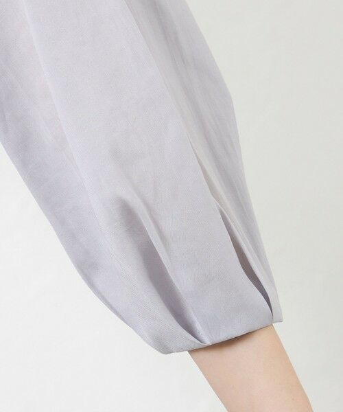 AMACA / アマカ ノーカラージャケット | ナチュラルドライオーガンジー ノーカラー羽織シャツ | 詳細7