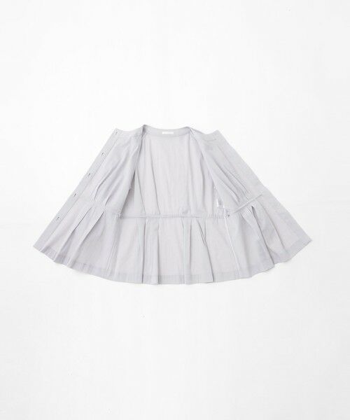 AMACA / アマカ ノーカラージャケット | ナチュラルドライオーガンジー ノーカラー羽織シャツ | 詳細10