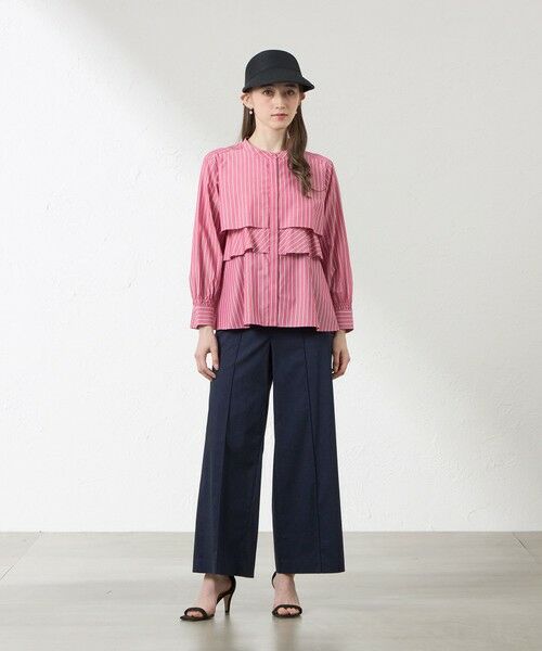 AMACA / アマカ シャツ・ブラウス | バンブーストライプ フレアブラウス | 詳細1