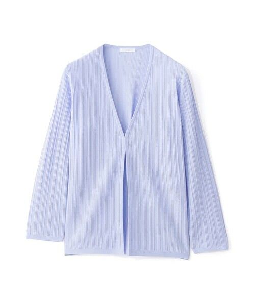 AMACA / アマカ ニット・セーター | ドライレーヨンストレッチ 着流しカーディガン（ブルー5）