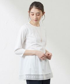 AMACA / アマカ カットソー | プレーティング天竺 レースコンビカットソー