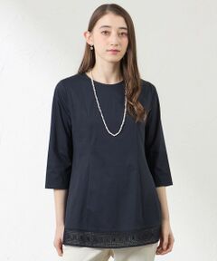 AMACA / アマカ カットソー | プレーティング天竺 レースコンビカットソー