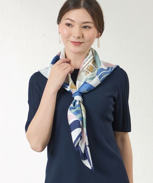 AMACA / アマカ マフラー・ショール・スヌード・ストール | マリンボートスカーフ（ブルー5）