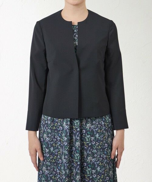 AMACA / アマカ ノーカラージャケット | リネンライク キーネックジャケット | 詳細3