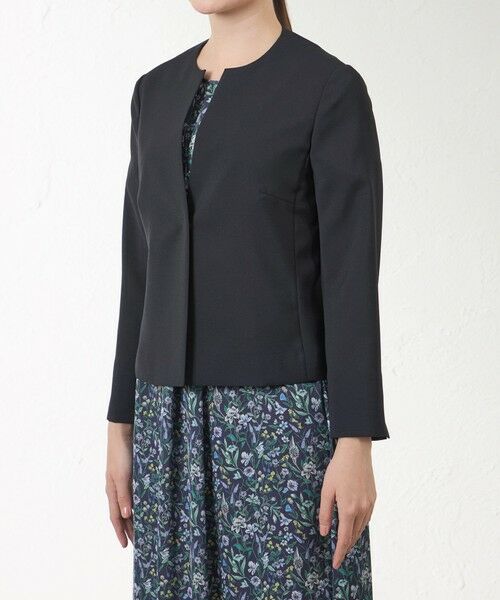 AMACA / アマカ ノーカラージャケット | リネンライク キーネックジャケット | 詳細4