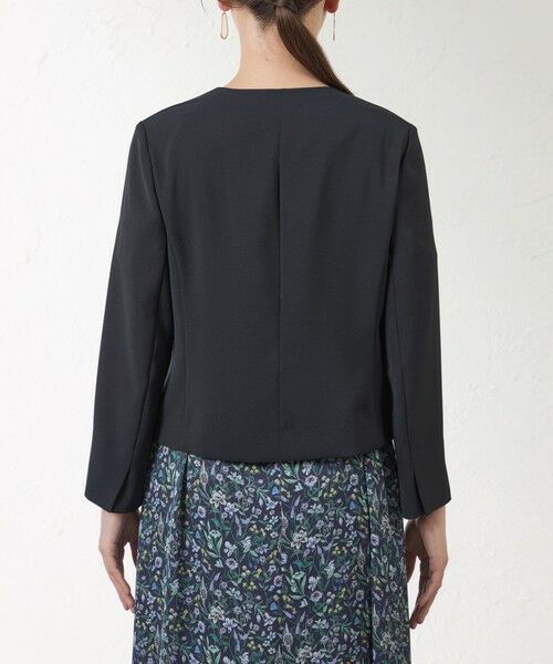 AMACA / アマカ ノーカラージャケット | リネンライク キーネックジャケット | 詳細5