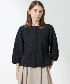 AMACA / アマカ ノーカラージャケット | ジオメトリックジャカード ジャケット
