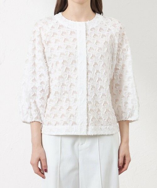 AMACA / アマカ ノーカラージャケット | ジオメトリックジャカード ジャケット | 詳細4