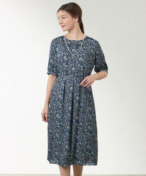 AMACA / アマカ ロング・マキシ丈ワンピース | 【LIBERTY】MEGUMI ワンピース（ネイビー3）