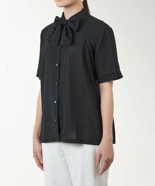AMACA / アマカ シャツ・ブラウス | 【接触冷感･防シワ】シアーボイル ボウタイブラウス | 詳細3