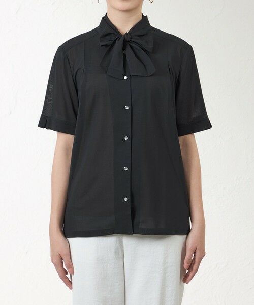 AMACA / アマカ シャツ・ブラウス | 【接触冷感･防シワ】シアーボイル ボウタイブラウス | 詳細2