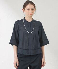 AMACA / アマカ シャツ・ブラウス | 【接触冷感】シルキーローン スタンドカラーブラウス