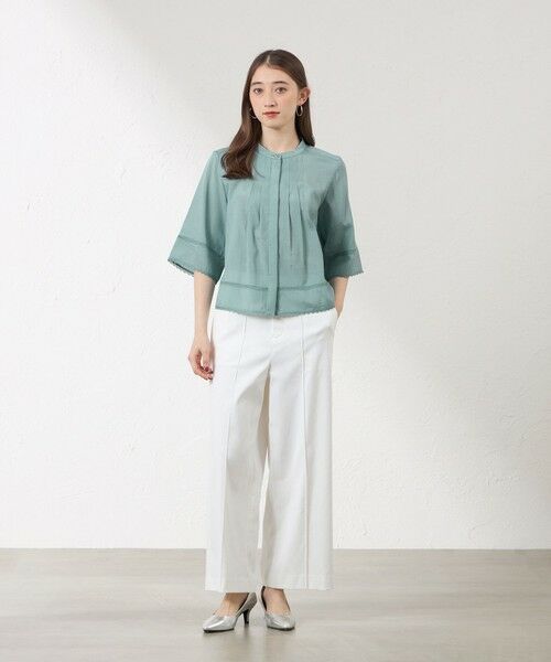 AMACA / アマカ シャツ・ブラウス | 【接触冷感】シルキーローン スタンドカラーブラウス | 詳細3