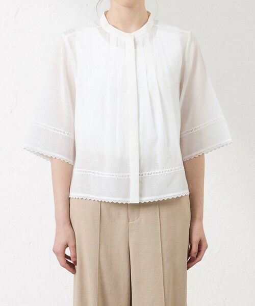 AMACA / アマカ シャツ・ブラウス | 【接触冷感】シルキーローン スタンドカラーブラウス | 詳細4