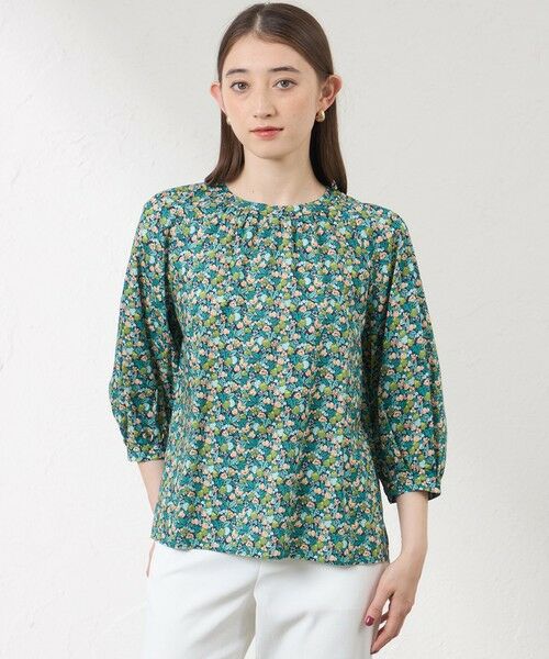 AMACA / アマカ シャツ・ブラウス | 【LIBERTY】【AMACA Marche】プルオーバーブラウス（グリーン1）