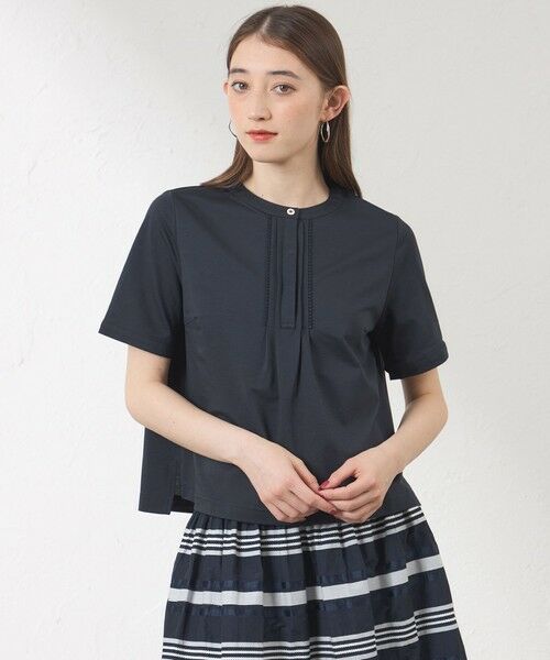 AMACA / アマカ カットソー | 【接触冷感･UV対策】Blousey フロントレース プルオーバー（ネイビー3）