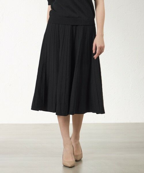 AMACA / アマカ ロング・マキシ丈スカート | 【UV対策】ライトレーヨンストレッチ フレアスカート（ネイビー3）