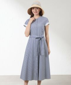 ストライプシャツワンピース