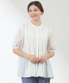 AMACA / アマカ シャツ・ブラウス | 【接触冷感】シルキーローン ピンタックブラウス
