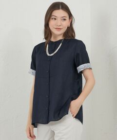 AMACA / アマカ シャツ・ブラウス | バティストリネン×LIBERTY バンドカラーシャツ