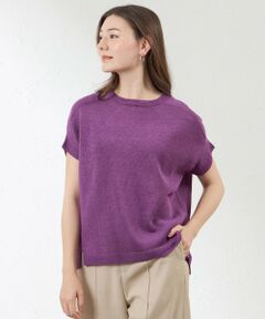 AMACA / アマカ ニット・セーター | ペーパーコットン フレンチスリーブプルオーバー