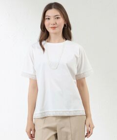 AMACA / アマカ カットソー | プレーティング天竺 レース切替Tシャツ