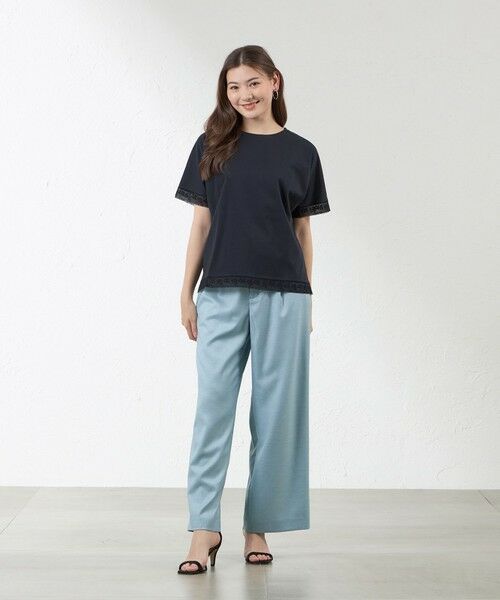 AMACA / アマカ カットソー | プレーティング天竺 レース切替Tシャツ | 詳細3