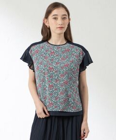 AMACA / アマカ カットソー | グリーンボタニカル 異素材コンビプルオーバー