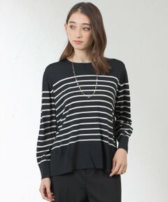 AMACA / アマカ ニット・セーター | 【接触冷感】バルキーレーヨン ボーダーニット
