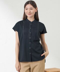 AMACA / アマカ カットソー | 布帛コンビ ピンタックカットソー