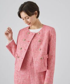 ノーカラージャケット（条件：ピンク系）| ファッション通販 