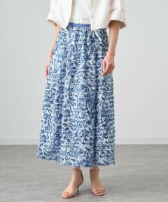 【セットアップ対応商品】フランジャプリントタックギャザー スカート