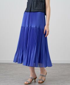 【Spring & Summer Collection 2024】<br><br>極細のポリエステル糸を使用して、ナチュラルに見えるように織られたオーガンジー素材です。<br><br>春らしいオーガンジー素材にプリーツ加工を施しティアードデザインにしたスカート。ウエストはゴム仕様なので履き心地も抜群。<br>シアー感と軽さのあるオーガンジープリーツスカートは発色も良く、シーズン通してお使いいただけます。<br><br><br>【付属】なし<br>【裏地】あり<br>【透け感】ややあり<br>【開き・留め仕様】左ファスナー開き<br>【伸縮性】なし<br>【ケア方法】クリーニング<br>【着用感・生地の厚さ】薄地のオーガンジー素材<br><br><br>ロングアップヘア model:168cm　着用サイズ:38<br>ロングダウンヘア model:164cm　着用サイズ:38<br>ボブヘア　model:156cm　着用サイズ:34<br><br><br>ドラマ着用アイテム<br><br><br>【ANAYIサイズ表】<br>34サイズ：5号 XSサイズ相当<br>36サイズ：7号 Sサイズ相当<br>38サイズ：9号 Mサイズ相当<br><br>・「商品のお気に入り登録」や「ブランドのお気に入り登録」で新商品や再入荷通知、セール通知などのお得な情報を受け取ることができます。<br>・照明の関係により、実際よりも色味が違って見える場合がございます。<br>またパソコン・スマートフォンなどの環境により、製品と画像のカラーが異なる場合もございます。予めご了承ください。