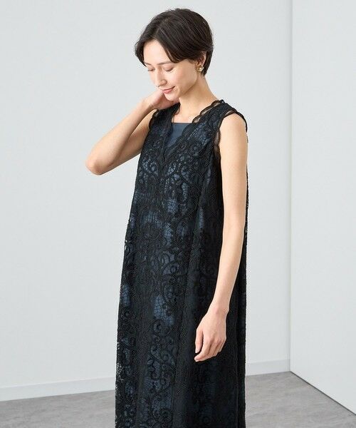 バテン風チュール刺繍サック ワンピース （ドレス）｜ANAYI / アナイ 