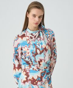 ANAYI / アナイ シャツ・ブラウス | 【セットアップ対応商品】アートフラワープリントサイドボウタイ ブラウス
