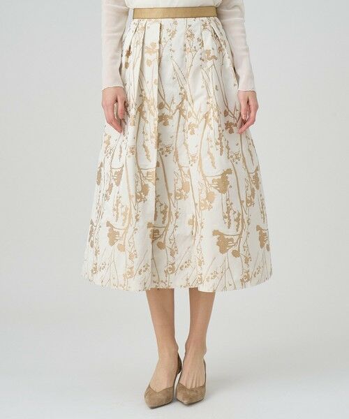 ANAYI / アナイ ロング・マキシ丈スカート | シルエットフラワージャガードタックスカート | 詳細2