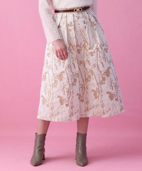 ANAYI / アナイ ロング・マキシ丈スカート | シルエットフラワージャガードタックスカート | 詳細4